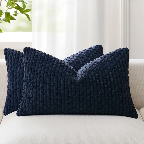 Vista 86 de Kevin Textile - Juego de 2 fundas de almohada de pana suave de 16 x 16 pulgadas, color verde aguamarina Fundas de almohada decorativas de pana