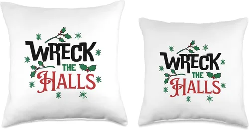 Vista 3 de jovy fits Wreck Funny Christmas Deck The Halls - Almohada para niños, 16 x 16 pulgadas, multicolor