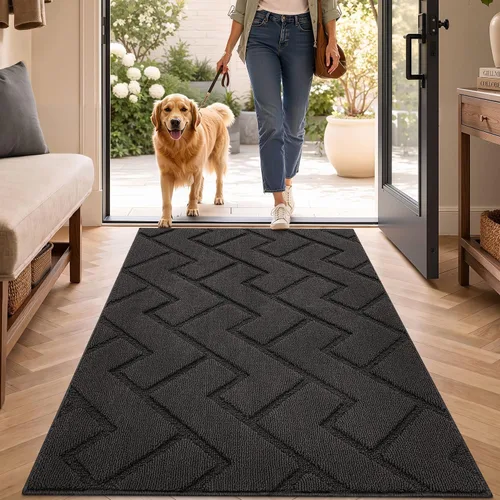 Vista 73 de hicorfe Tapete para puerta delantera para entrada exterior, 20 x 31.5 pulgadas, absorbente, resistente a la suciedad, tapetes de bienvenida
