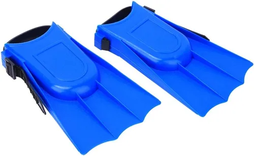 Vista 7 de Keenso Aletas de natación para niños, 1 par de aletas cortas de buceo para niños, aletas de entrenamiento de natación de PVC, aletas ligeras de buceo