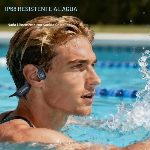 Vista 2 de Auriculares de natación de conducción ósea IP68 impermeable 32GB MP3 Negro