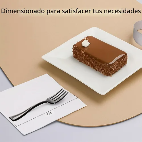 Vista 2 de Restaurantware - Mini tenedor de plástico negro, 4 pulgadas, 100