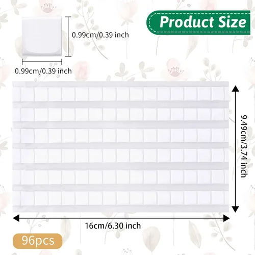 Vista 3 de 96 Piezas de Adhesivo Pegajoso para Póster, Masilla Pegajosa de Montaje Reutilizable Removible No Tóxica para Colgar en la Pared DIY (Blanco)