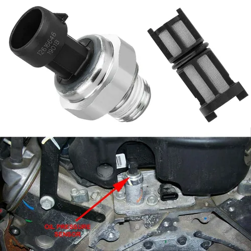 Vista 4 de 12677836 Sensor de presión de aceite para Chevy Silverado GMC Sierra Cadillac Escalade compatible con Tahoe Suburban Avalanche Impala Yukon Express
