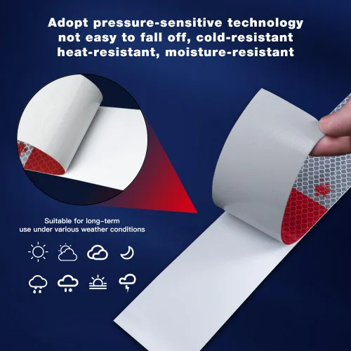 Vista 6 de Cinta reflectante, 2 x 12 x 20 unidades, cinta reflectante impermeable para exteriores, impermeable, para remolques, rojo/blanco autoadhesivo
