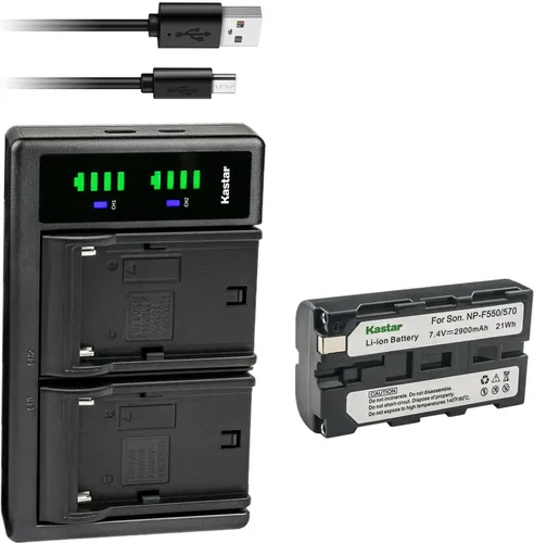 Vista 8 de Kastar Reemplazo del cargador de batería USB NP-F550/F570 LTD2 para batería NP-F330 NP-F550 NP-F570 NP-F750, NP-F770, NP-F930 NP-F950 NP-F960