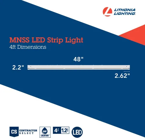 Vista 4 de Lithonia Lighting Tira de luz LED de 1 luz, accesorio de iluminación de techo LED lineal de 4 pies, 5500 lúmenes, 4000 K, regulable, MVOLT