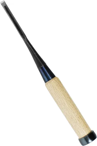 Vista 13 de KAKURI Cincel de mortaja japonés para carpintería 1/8" (3 mm), fabricado en Japón, cincel de madera Oire Nomi, hoja de acero japonés de alto carbono