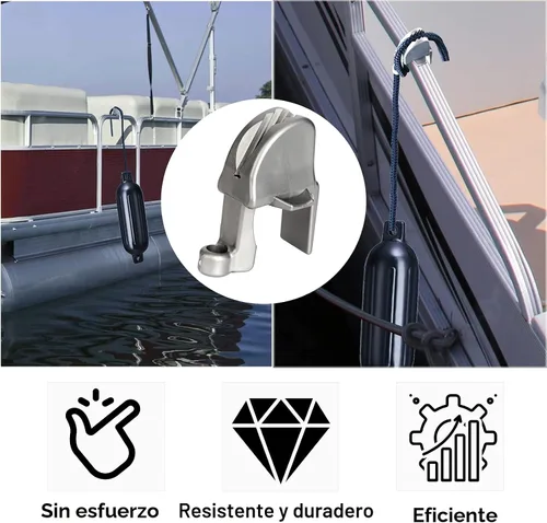 Vista 7 de Pinzas para guardabarros de barco, tacos ajustables para guardabarros de riel cuadrado de pontón, clips y perchas para parachoques de pontón