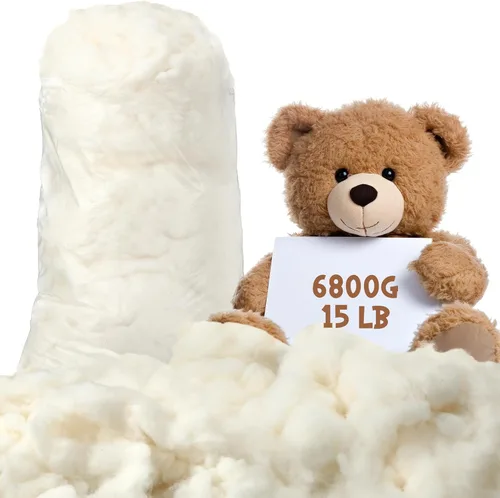 Vista 10 de Relleno de algodón de 30.0 lbs/30 libras para animales de peluche, almohada suave, relleno de fibra de algodón natural, para juguetes, decoraciones