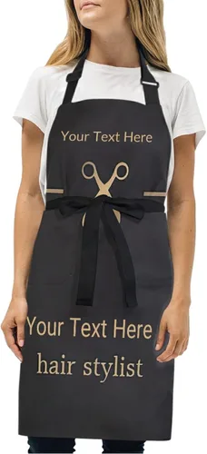 Vista 3 de Delantal unisex personalizado para peluqueros – bata ajustable para estilista – Regalos personalizados