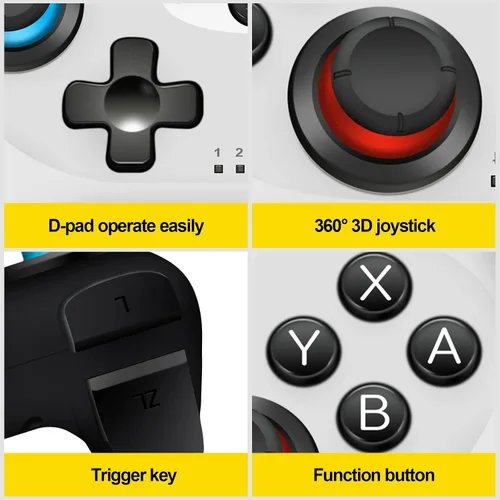 Vista 7 de Controlador de interruptor para Nintendo, controlador inalámbrico Pro para Nintendo SwitchSwitch Lite, mando a distancia para Gamepad Joystick