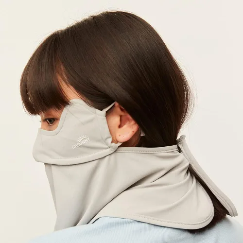 Vista 6 de Funda de bufanda facial para cuello protección solar pasamontañas de tela con cintas para las orejas