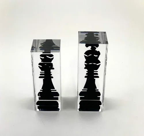 Vista 3 de INFINITY Lucite - Juego de ajedrez acrílico de lujo profesional y de alta calidad