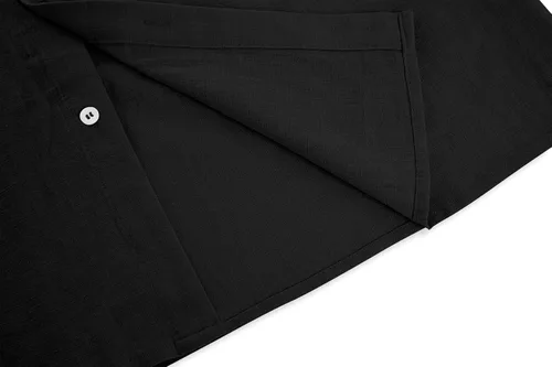 Vista 7 de Ryannology Guayabera - Camisas de lino de manga corta con botones para hombre, estilo casual, playa, campamento cubano, camisa mexicana para hombre