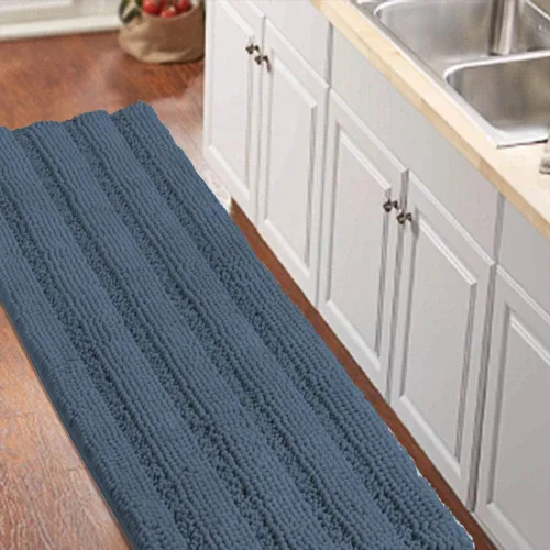 Vista 132 de Turquoize Alfombra de baño de chenilla de lujo para baño, extra absorbente, alfombra de ducha de microfibra antideslizante para baño, alfombra Aqua
