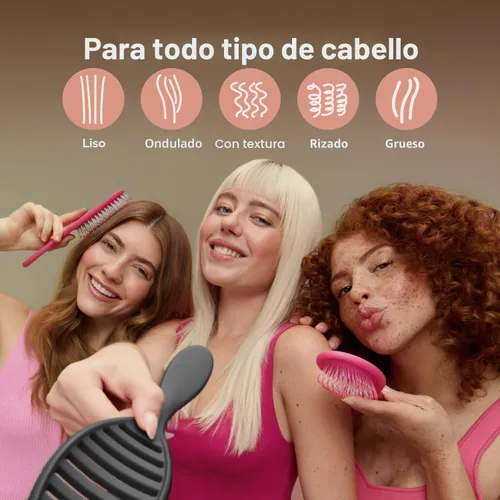 Vista 2 de Wet Brush - Cepillo de cerámica para desenredar en seco, color negro, cepillo ventilado para el cabello