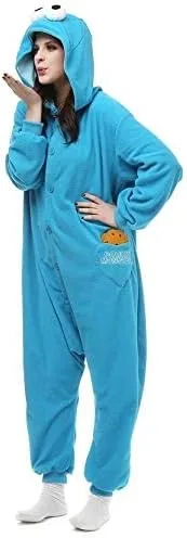 Vista 5 de ROYAL WIND Pijama unisex para adultos, disfraz de Halloween para mujeres, hombres y adolescentes, color azul