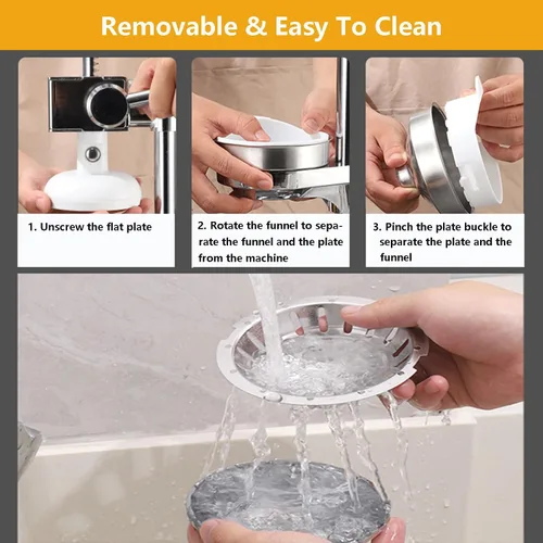 Vista 7 de Exprimidor manual manual de grado comercial Exprimidor de encimera para jugo de naranja fresco, incluye 2 moldes y 2 exprimidores pequeños