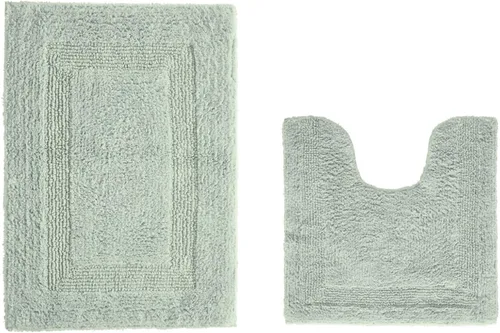 Vista 389 de Better Trends - Juego de 2 alfombras de baño 100% algodón, extra suaves, con borlas, de 17" x 24", alfombra de baño superabsorbente y reversible