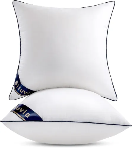 Vista 12 de Siluvia - Rellenos de almohada decorativos de 12 x 20 pulgadas, rellenos de almohada cuadrados para interiores de sofá, par de rellenos de almohada
