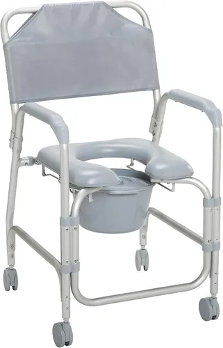 Vista 2 de Drive Medical 11114KD-1 - Silla de ducha con ruedas, color gris