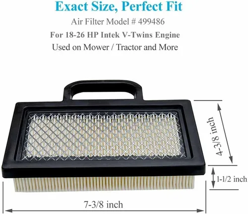 Vista 4 de Paquete de 2 filtros de aire MIU11286, compatibles con John Deere GY20575 L111 L118 L120 LA120 LA130 LA135 LA140 LA145 D130 D140 18-26 HP Intek