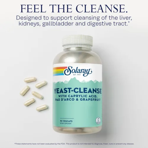 Vista 3 de Solaray Yeast-Cleanse - 90 Cápsulas vegetarianas