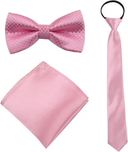 Vista 12 de Corbata cuadrada de bolsillo para niños - Juego de 3 piezas para niños con corbata de boda Praty