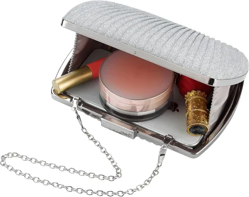 Vista 6 de Bolso de mano dorado, bolsos de mano dorados para mujer, para noche, boda, cóctel, fiesta, bolsa de noche, bolso cruzado de hombro