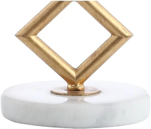 Vista 6 de JONATHAN Y Lámpara de mesa geométrica moderna dorada de 29.5 pulgadas con base de mármol, lámpara de silueta de diamante de metal con diamante