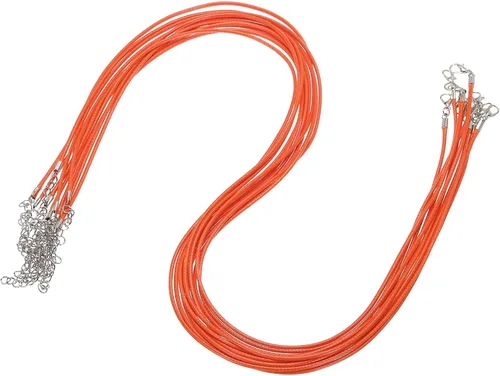 Vista 53 de MECCANIXITY 10 cordones de collar encerado de 18 pulgadas, cadena de collar a granel con cierre de 0.059 in de cuerda de cuero encerado para hacer