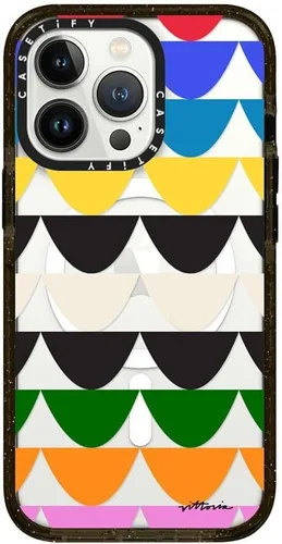 Vista 318 de CASETiFY Funda Impact para iPhone 13 [Protección contra caídas de grado militar 4X de 8.2 pies/Compatible con Magsafe] - #1 Mom - Transparente