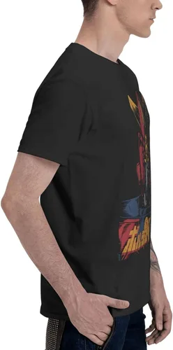 Vista 3 de Anime Voltes V Camiseta de algodón de verano para hombre, cómoda camiseta de manga corta con cuello redondo