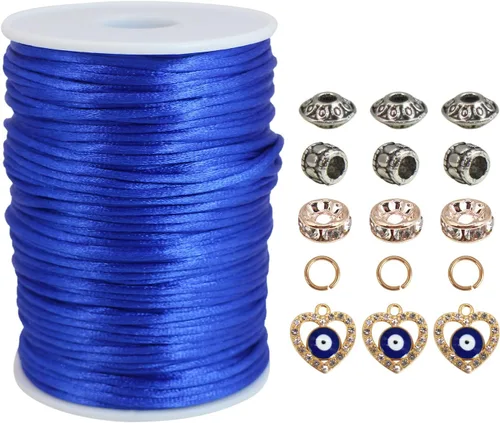 Vista 20 de Nuevo 20bundles 200Yards 0.098 in Satin/Rattail Cordón de seda para collar, pulsera, cordón de cuentas