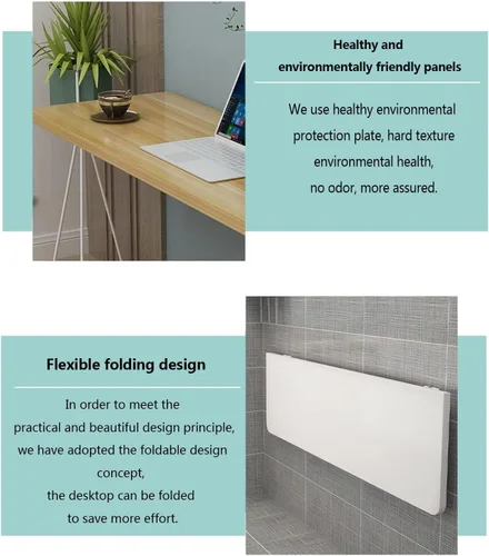 Vista 6 de Escritorios plegables para espacios pequeños, mesas de bar plegables, mesa de comedor plegable que ahorra espacio, mesas montadas en la pared, mesa