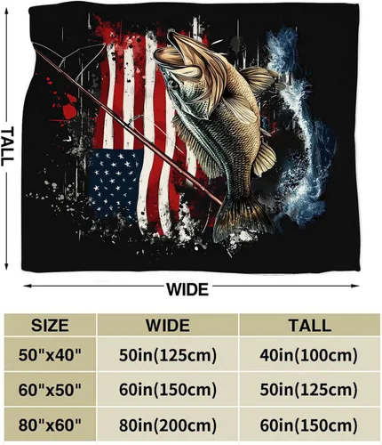 Vista 6 de Manta de pesca con bandera estadounidense, manta suave, cálida, acogedora, mullida, de felpa, regalos para niñas y mujeres, ligera, franela