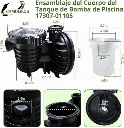 Vista 2 de 17307-0110S Conjunto de cuerpo de tanque de bomba de piscina se adapta a Pentair Sta-Rite IntelliPro VS 3050 Bombas Serie Max-E-Pro Conjunto