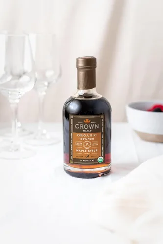 Vista 6 de Crown Maple Color ámbar, jarabe de arce orgánico de sabor rico, 12.7 onzas líquidas, adobos de sabor, cócteles, panqueques, calabaza y tocino