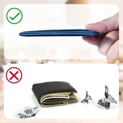Vista 6 de Cartera Chelmon Slim RFID - Cartera de bolsillo frontal minimalista para tarjetas de crédito delgadas