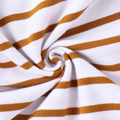 Vista 8 de Conjunto de ropa de bebé para recién nacido, para otoño e invierno, a rayas, mameluco de dibujos animados, conjunto de pantalones con tirantes