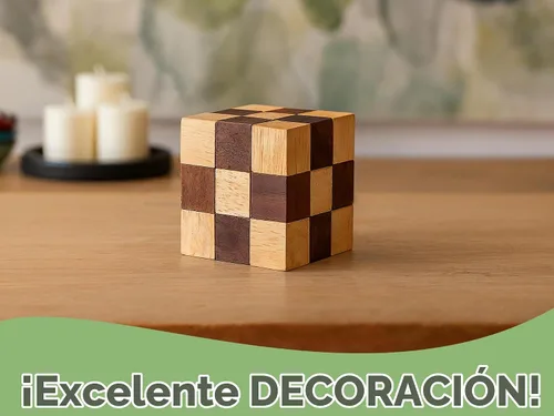 Vista 6 de BSIRI Juego clásico de rompecabezas de serpiente (tamaño M) – Rompecabezas 3D para adultos en mano con diseños de cubo de madera de magia