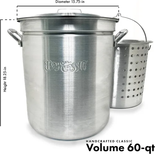 Vista 3 de Olla de aluminio con cesta vaporizadora, Plateado