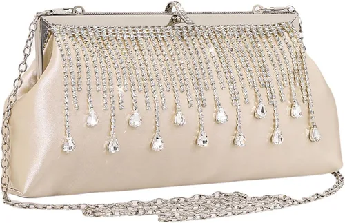 Vista 11 de JIAN YA NA Fashion Women Bridesmaid Lady Girl Bride Evening Clutch Bag for Prom Cocktail Party Wedding Engagement