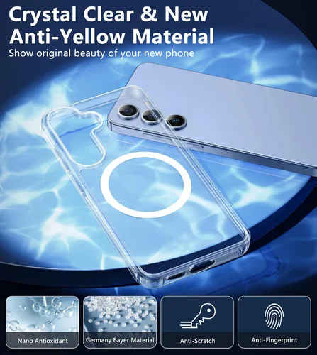Vista 6 de FNTCASE Funda para Samsung Galaxy S24: compatible con carga magnética, antiamarillamiento, a prueba de golpes, funda protectora para teléfono