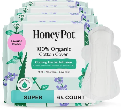 Vista 11 de The Honey Pot Company - Almohadillas herbales para mujeres - Noche entera con alas - Infundidas con aceites esenciales para efecto refrescante
