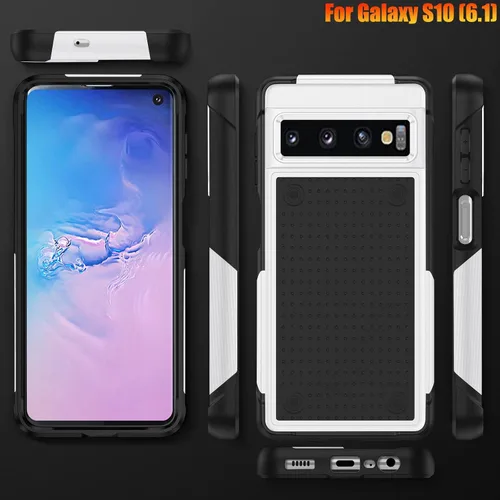 Vista 8 de Funda resistente para Samsung Galaxy S10 de 6.1 pulgadas, 4 esquinas con bolsas de aire [protección contra caídas de 12 pies], agarre texturizado