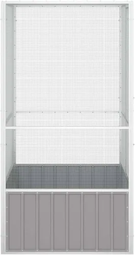 Vista 5 de vidaXL Jaula para pájaros gris 43.7"x42.1"x83.3" acero galvanizado
