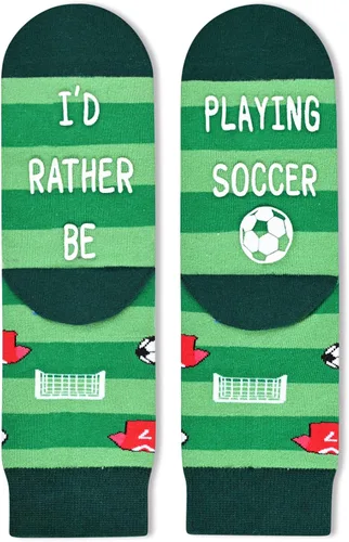 Vista 2 de HAPPYPOP Calcetines de fútbol para niños, calcetines de fútbol para niños de 6 a 8 años, regalos de fútbol para niños y niñas, regalos de fútbol