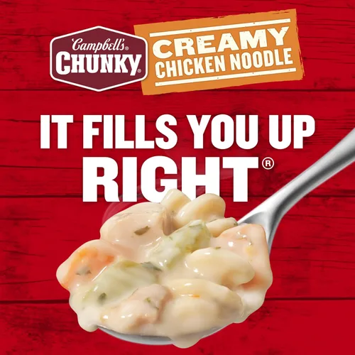 Vista 7 de Sopa Campbell's Chunky, Sopa Cremosa de Pollo con Fideos, Lata de 18.8 Oz